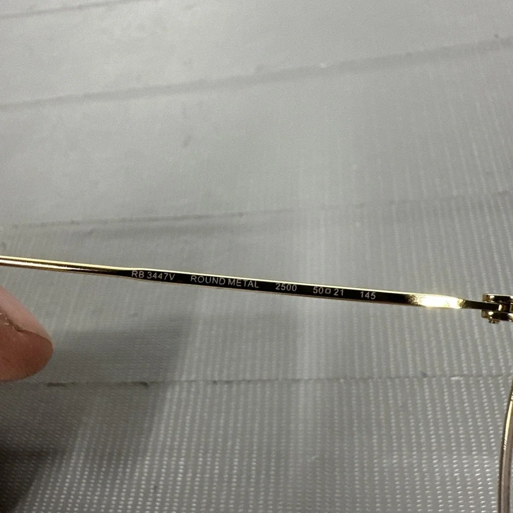 Ray Ban RB 3447V 2500 Round Gold Eyeglasses Optical Frame 50-21-145